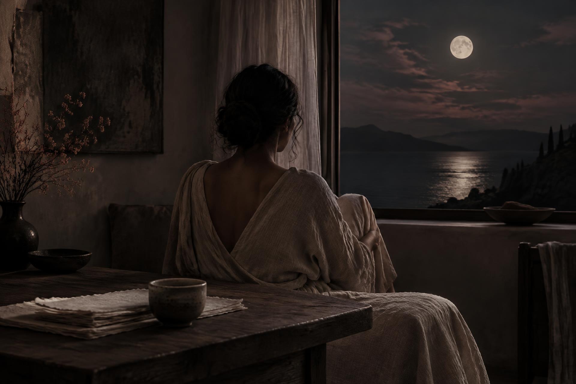 Quiet moonlit moment of reflection